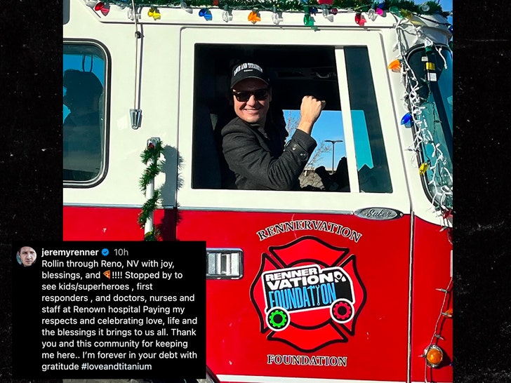 Jeremy Renner FOUNDATION FIRE TRUCK