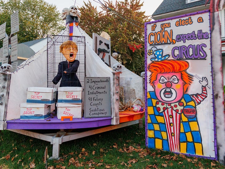 Professor Turns Home Into Political Halloween Decoration Fun House