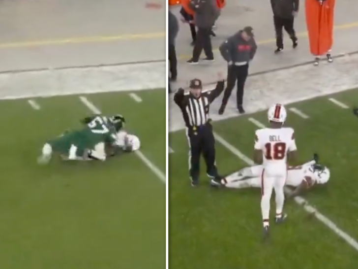 Moore suffering a head injury