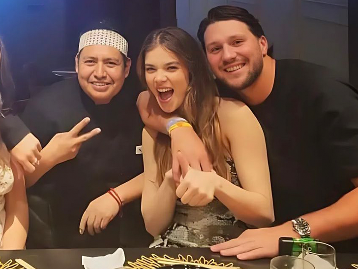 Hailee Steinfeld, Greer Gustavon and Josh Allen in New York City