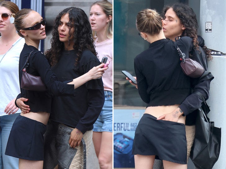 Lily-Rose Depp Getting Cheeky With Girlfriend 070 Shake In NYC