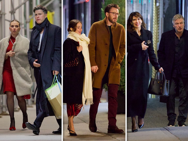 Stars at Scarlett Johansson's Christmas Party