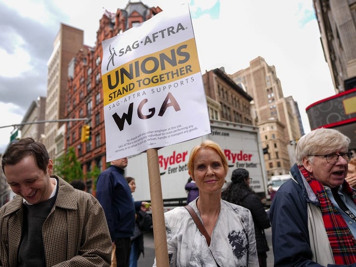 Celebrities Picket With The WGA