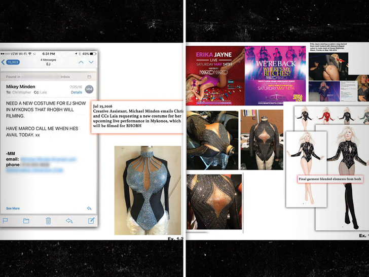 costumes designed for Erika Girardi