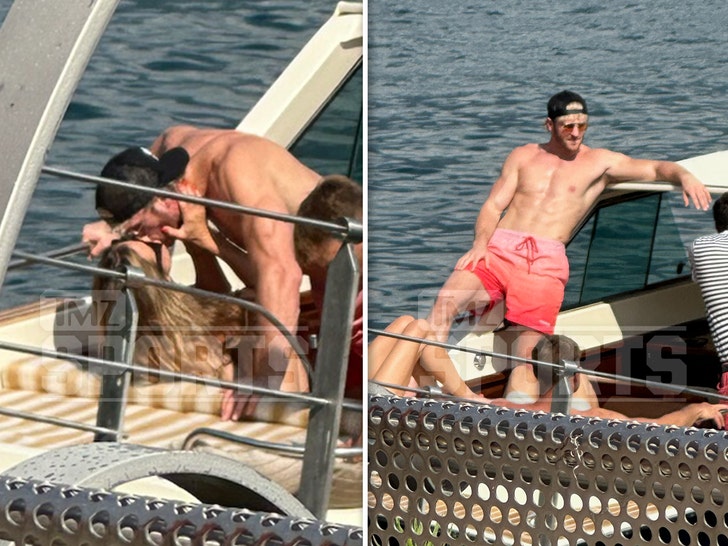 Logan Paul Hangs Out On Boat With Fiancée Nina Agdal