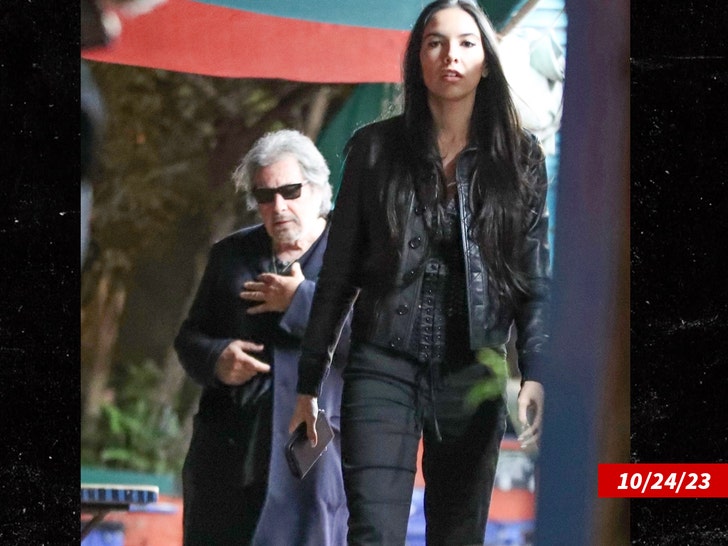 1102 Al Pacino and Noor Alfallah arrive for a dinner dat backgrid