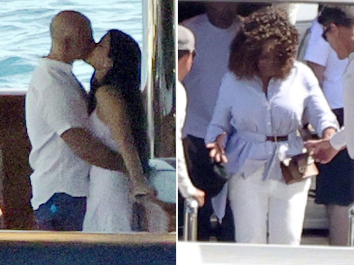 Jeff Bezos, Lauren Sanchez Host Oprah on Mega Yacht, Still Pack on the PDA