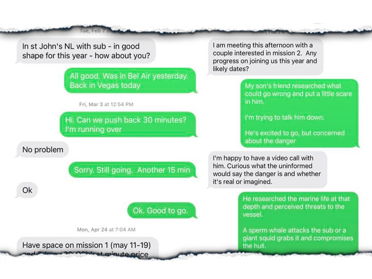 stockton rush text messages doc launch