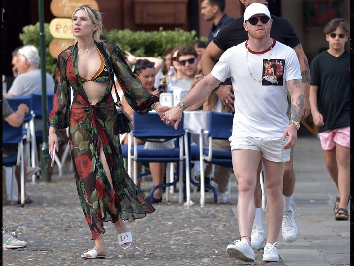 Canelo Alvarez & Fernanda Gomez Trip Out In Portofino