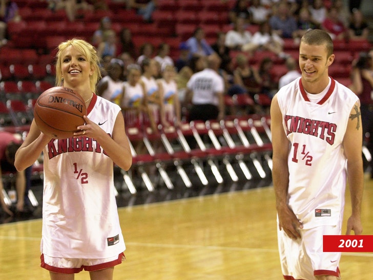 britney spears justin timberlake basketball getty 1