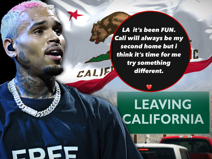 chris brown leaving LA main