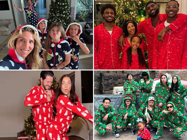 Famous Families Matching In Holiday Pajamas