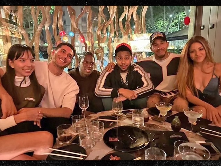 lewis hamilton holding shakira and friends insta