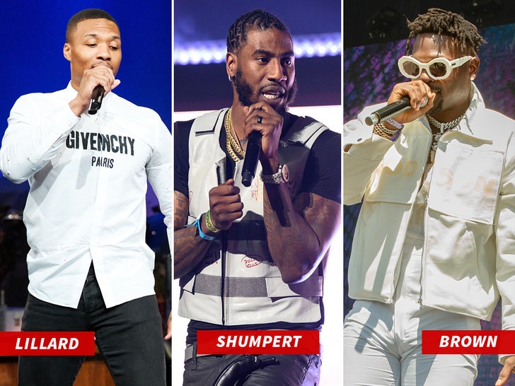 0929 damian lillard, iman shumpert, antonio brown getty