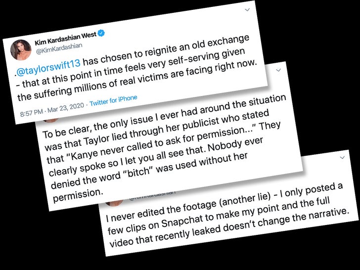 Kim Kardashian Tweets on Kanye and Taylor Swift Feud