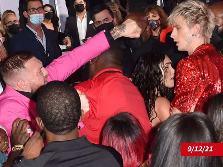 Conor McGregor vs. Machine Gun Kelly -- Throwing Punches at MTV VMAs