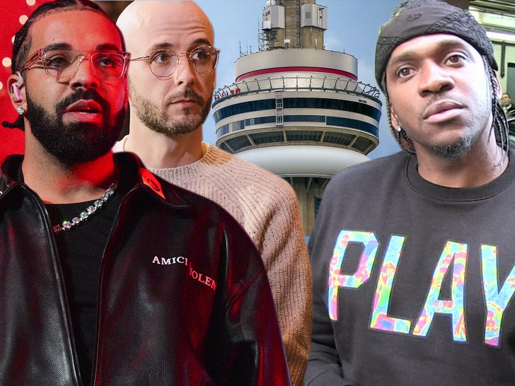 drake CN Tower in Toronto pusha t ovo 40 getty tmz 1