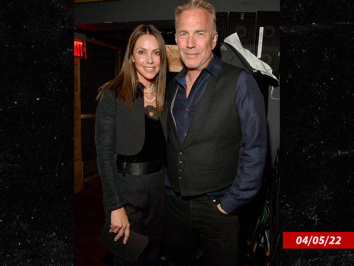 Kevin Costner left, Christine Costner