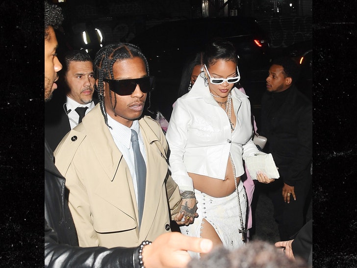 Rihanna and Asap arriving and leaving their afterparty at Virgo in NYC bg