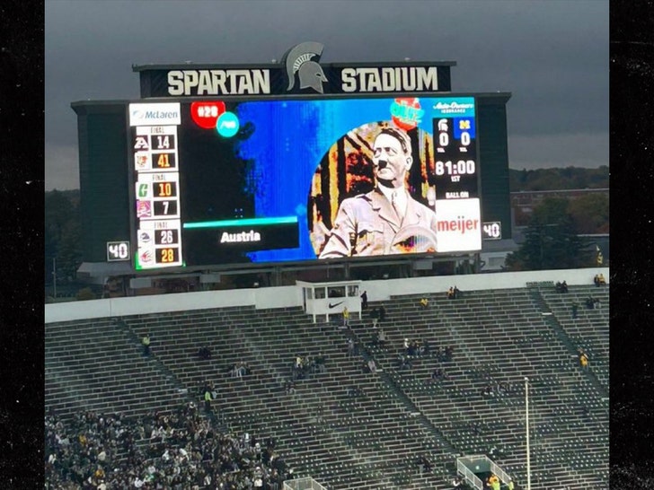 adolf hitler trivia question at michigan state football game twitter 1
