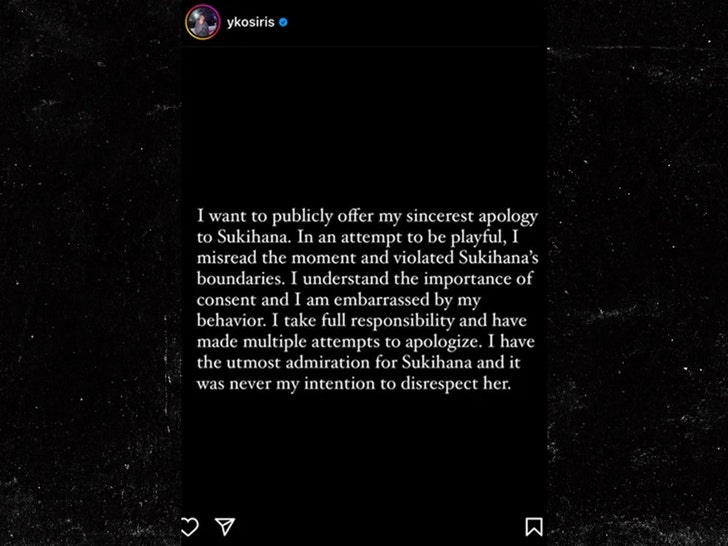 ykosiris and sukihana statement insta