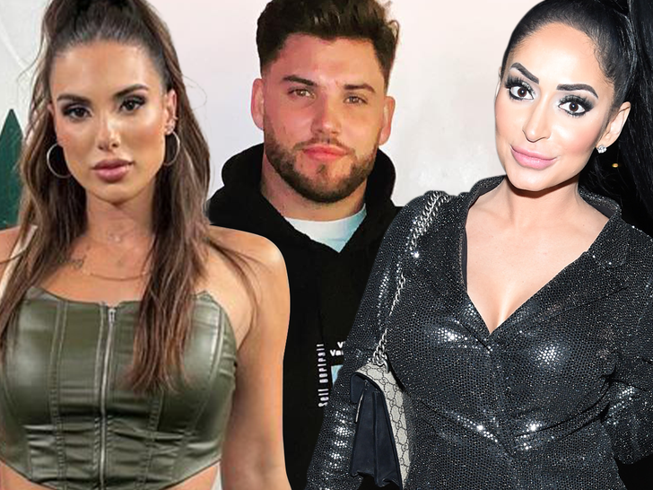 Nick Bawden's wife left, Nick Bawden middle, and Jersey Shore star Angelina Pivarnick