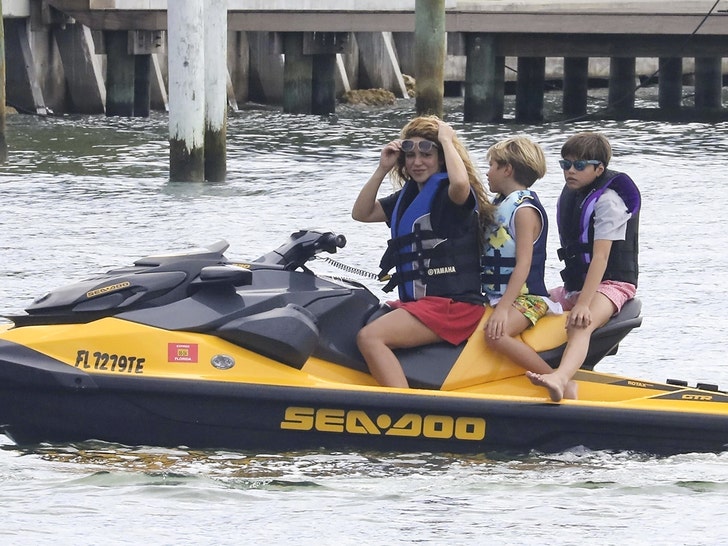 Shakira And Kids Jet Ski