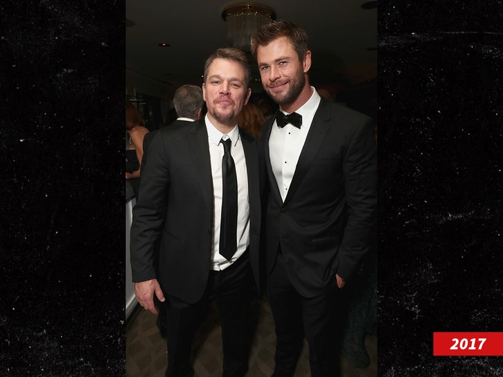 matt damon and chris hemsworth 2017 getty 1