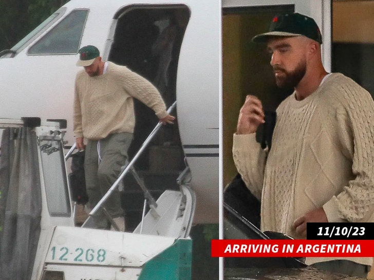 1110 travis kelce arriving in aregentina backgrid