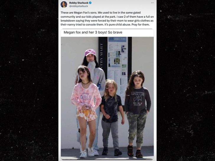 robbie starbuck tweet on megan fox kids