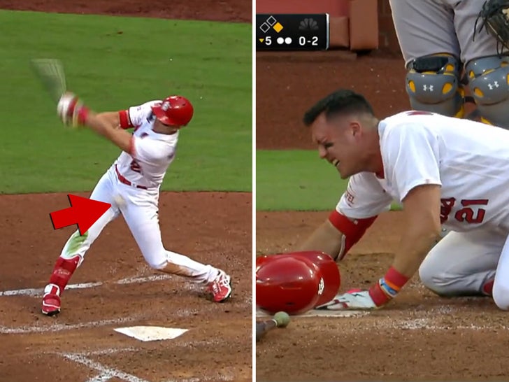 MLB's Lars Nootbaar Crumples In Pain After Fouling Ball Into Groin, Leaves Game