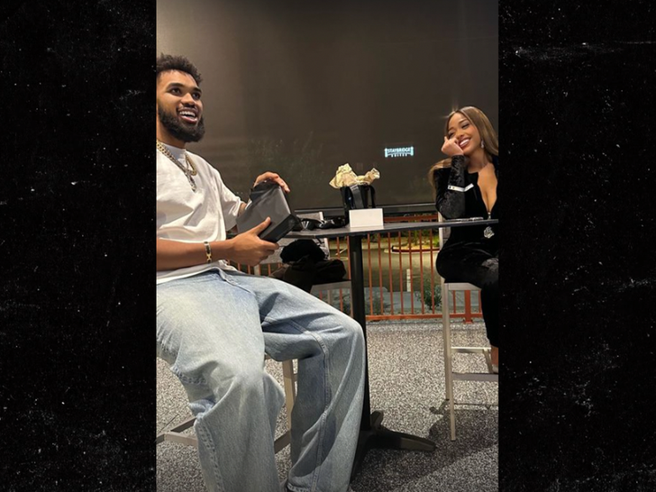 JORDYN woods bday present to Karl-Anthony Towns