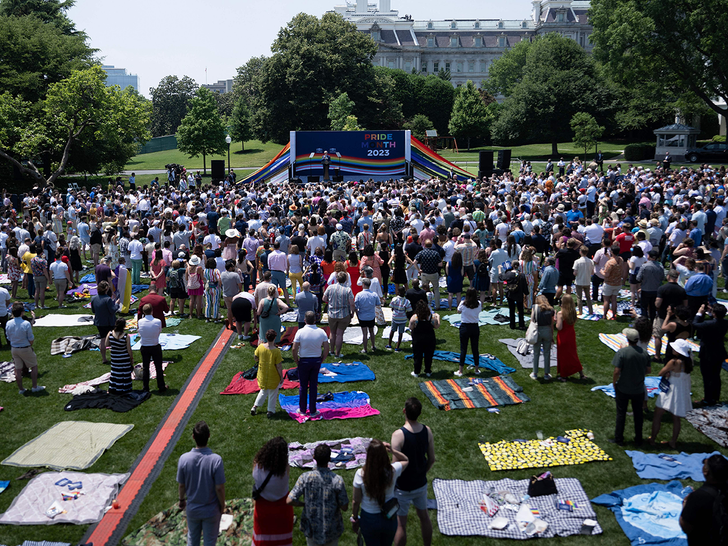 Joe Biden speaks during a Pride celebration on the South Lawn of the White House in Washington