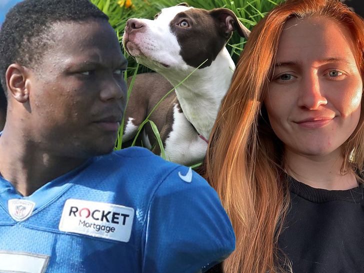 David Montgomery and girlfriend dog