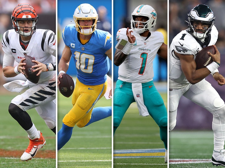 Joe Burrow, Justin Herbert, Tua Tagovailoa and Jalen Hurts