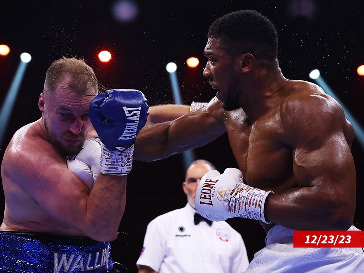 Anthony Joshua punches Otto Wallin