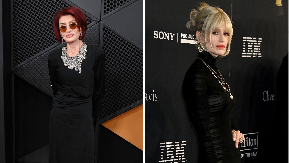 Split photos Kelly and Sharon Osbourne