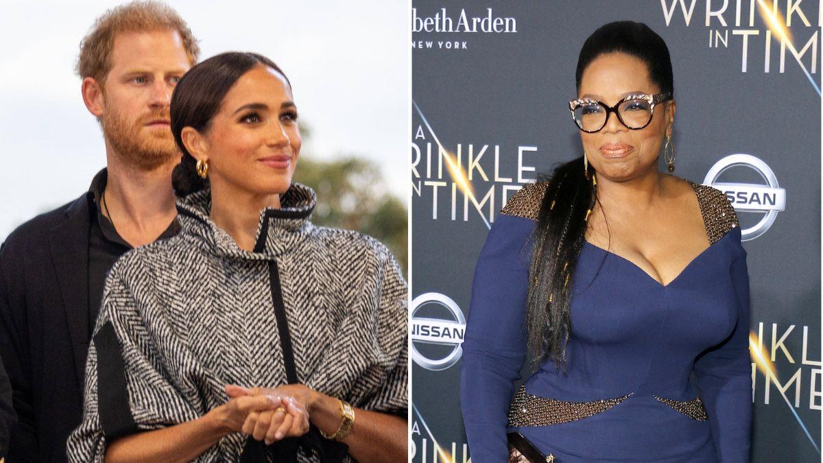 Photo of Prince Harry, Meghan Markle and Oprah Winfrey